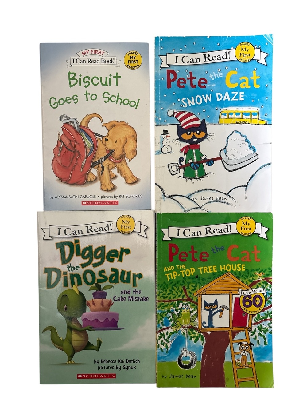Scholastic I Can Read! Pete the cat, biscuit, digger